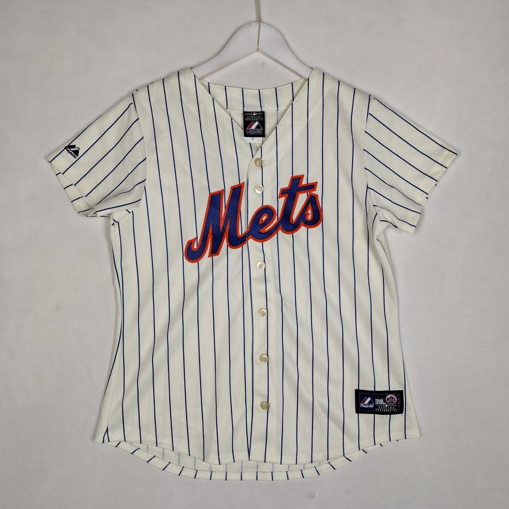 Majestic MLB New York Mets Matt Harvey 33 Pinstripe Jersey Mens Medium USA Made